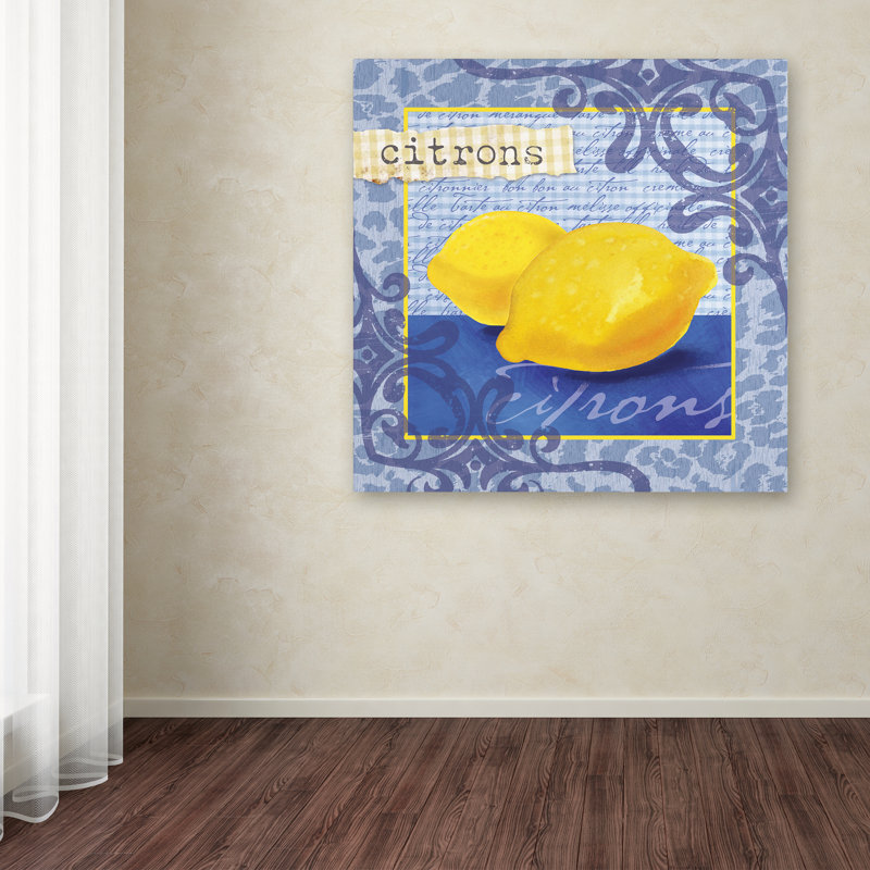 « citrons », reproduction d’impression sur toile tendue, H 14 po x l 14 po
