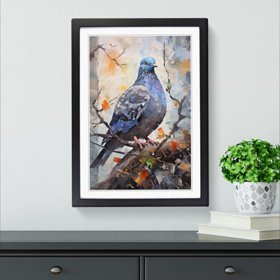 XYZ-FRM-V1223-5143 Pigeon Impressionism - Single Picture Frame Print on Wood
