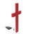 Red Cross, Christian LIGHTED Church Sign Red Plexiglass LED Light W/ AA Battery