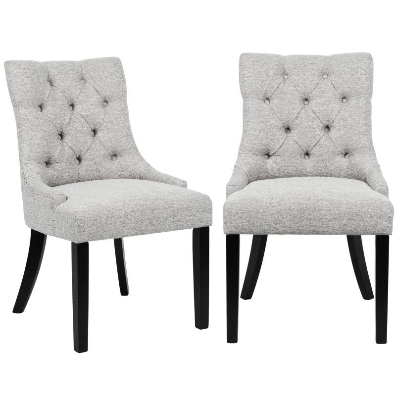 18.89'' H Tufted Upholstered Side Chair, Light Gray