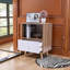 Bedside Table with Drawer and Storage Shelf, Compact Nightstand, Pine Wood Legs
