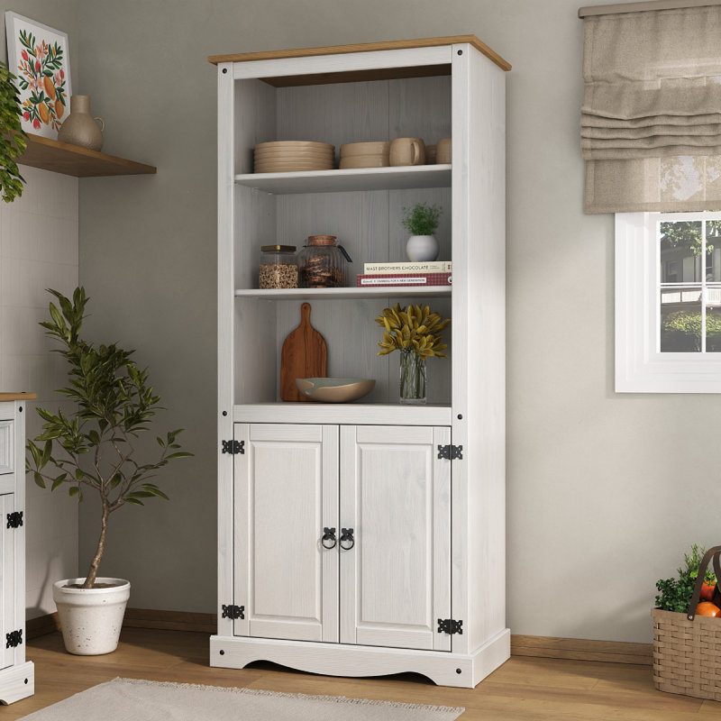 Chatman Storage Bookcase, White Wash