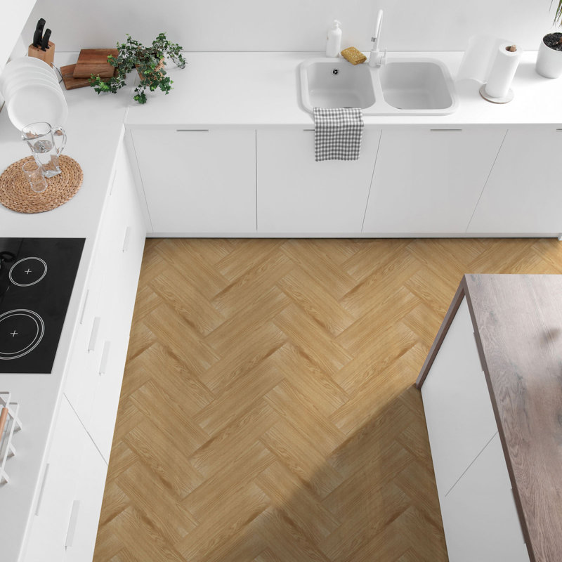 45.72 cm x 15.24 cm Vinyl Floor Tiles, 50 Per Pack, Natural Maple