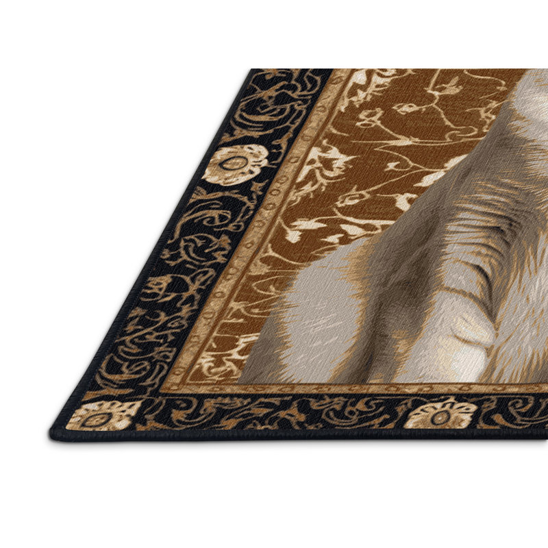 Washable Oriental Shorthair Cats Area Rug, Square 3'
