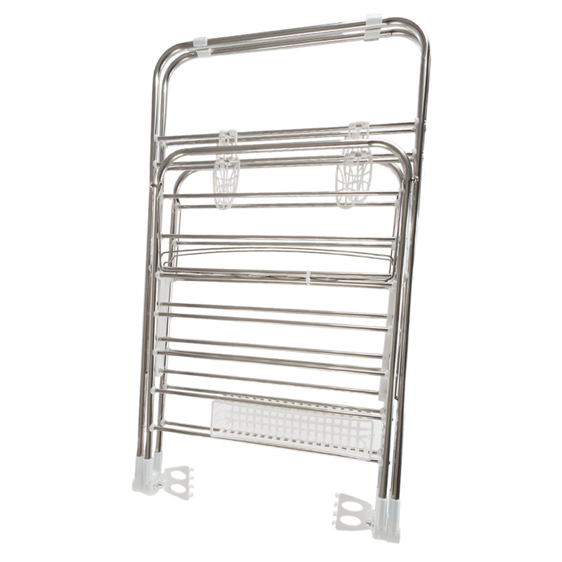 Silver Foldable Stainless Steel Indoor/Outdoor Drying Rack