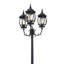 Lampadaire d'extérieur 3 lumières 94 po en noir mat