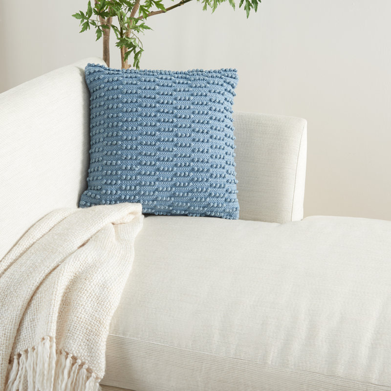  Housse et insert de coussin carré en coton, Bleu océan