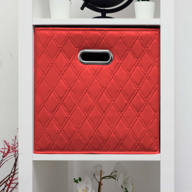 Ensemble de bacs de rangement en similicuir, Rouge