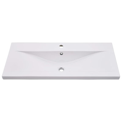 Belfry Bathroom Albrecht 910mm L x 395mm W Ceramic Rectangular Sink with Overflow