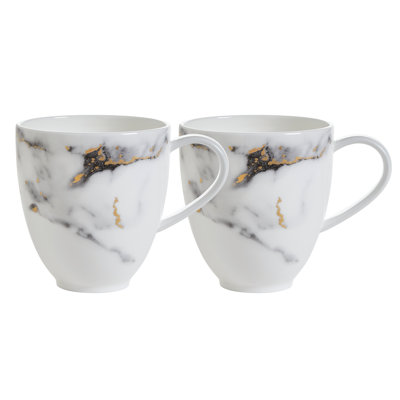 Ensemble de 2 tasses à café Venice Fog Bone China