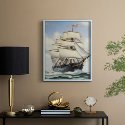NAUTICAL Series Lxxv, reproduction encadrée - bois massif