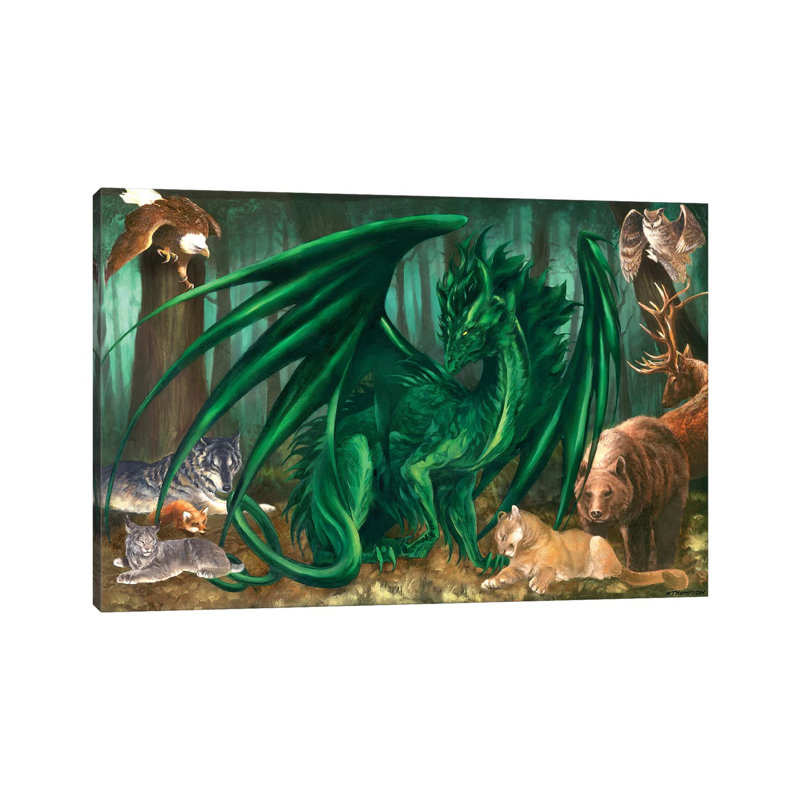 «Lord of the Forest» par Ruth Thompson - peinture sur toile tendue, H 26 po x l 40 po x 1,5 po