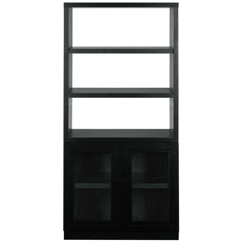 Roades Glass Cabinet Bookcase, Black