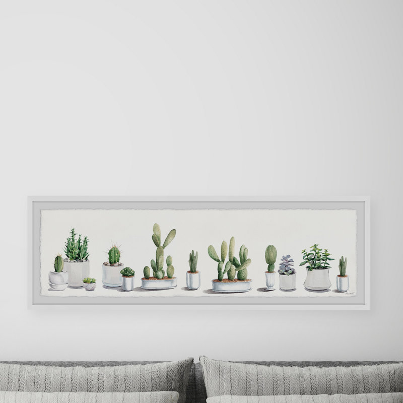 « feuilles fleshy »-cadre photo panoramique sur papier, H 15 po x l 45 po x P 1,5 po