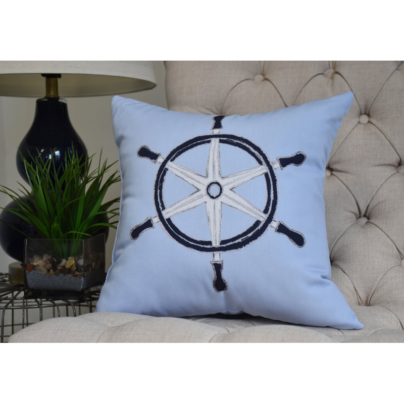 Housse et insert de coussin carré Nantucket, Bleu, 16 po x 1 po