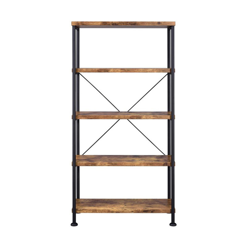 4-shelf Bookcase with Frame, Antique Brown