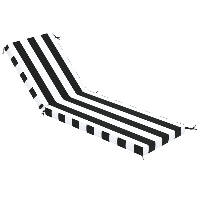 Sunbrella® Outdoor Chaise Cushion, Cabana Classic Black, 23" W x 75" D