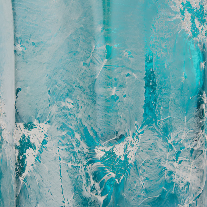 Handmade Blue and Teal Glass Decorative Vases Set