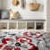 Rooshi Floral Grey/Red Area Rug