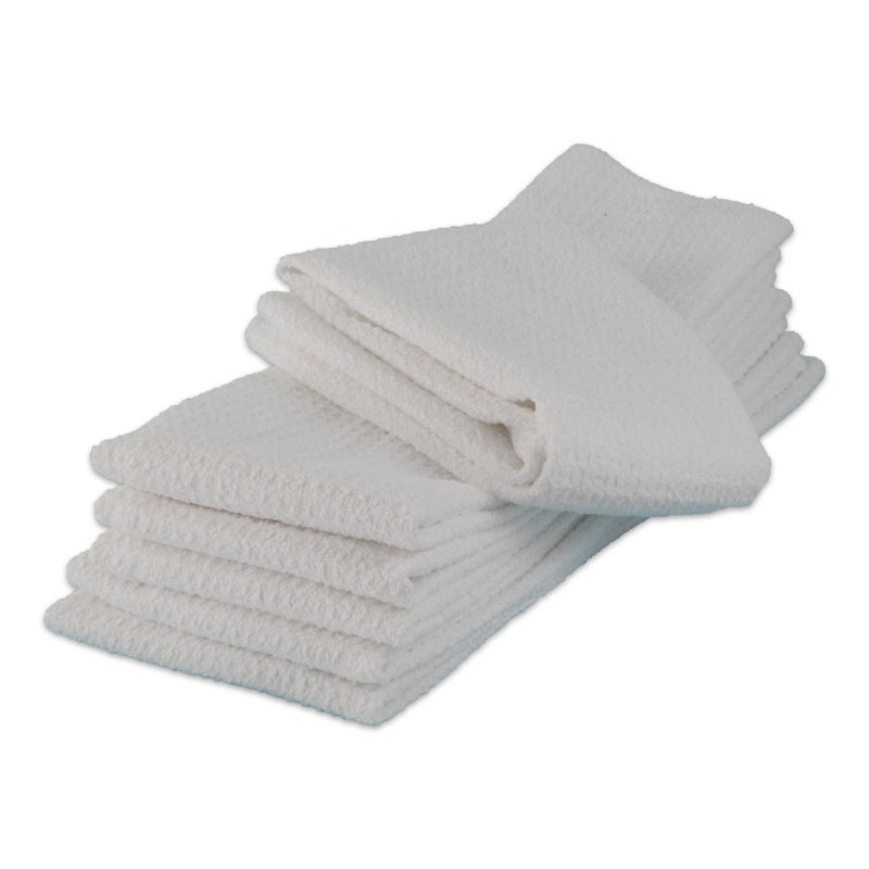 Linge à vaisselle en microfibre gaufré, L 16 po x l 12 po, Blanc