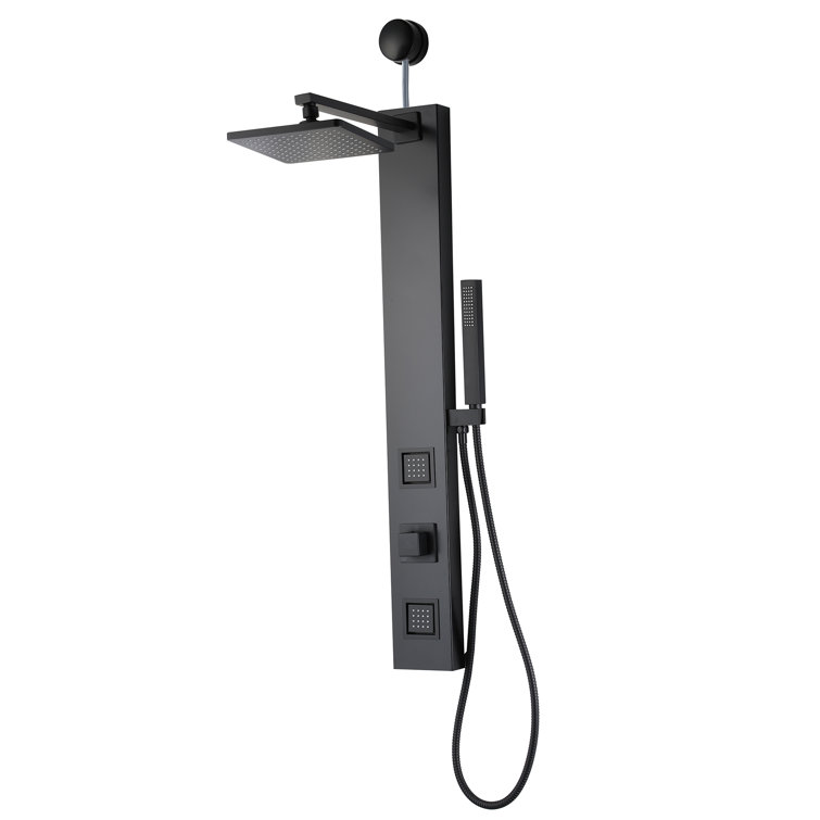 Dion Series 39 In. 2-Jetted Shower Tower With Heavy Rain Shower And Body Jets And Spray Wand