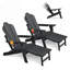 Chaise pliante Adirondack d'extérieur avec repose-pieds, chaise de foyer d'extérieur pliable en PEHD toutes saisons