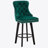Modern  Swivel Bar Stools Velvet Barstools Button Tufted Bar Stools Rivet Trim Bar Stools for Kitchen Island,Bistro, with Metal Pull Ring Sturdy Footrest Large Backrest for Home Bar-759074645-759074646