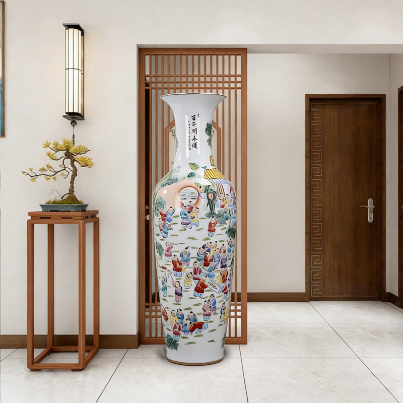 62,99 "Un grand vase en céramique représentant une centaine d'enfants en céramique Jingdezhen