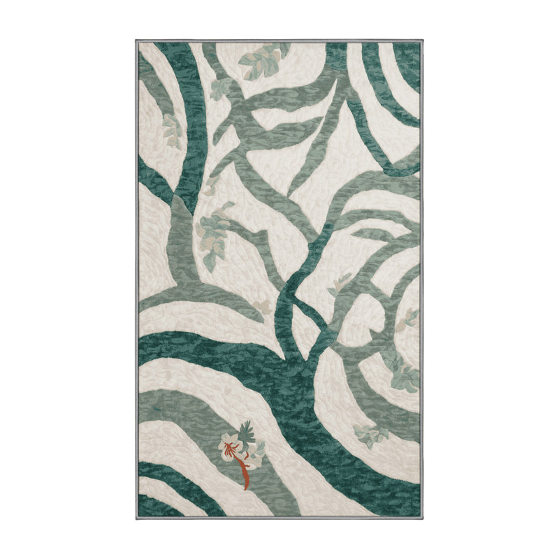Tapis gris lavable à la machine, Rectangle 8 pi x 10 pi