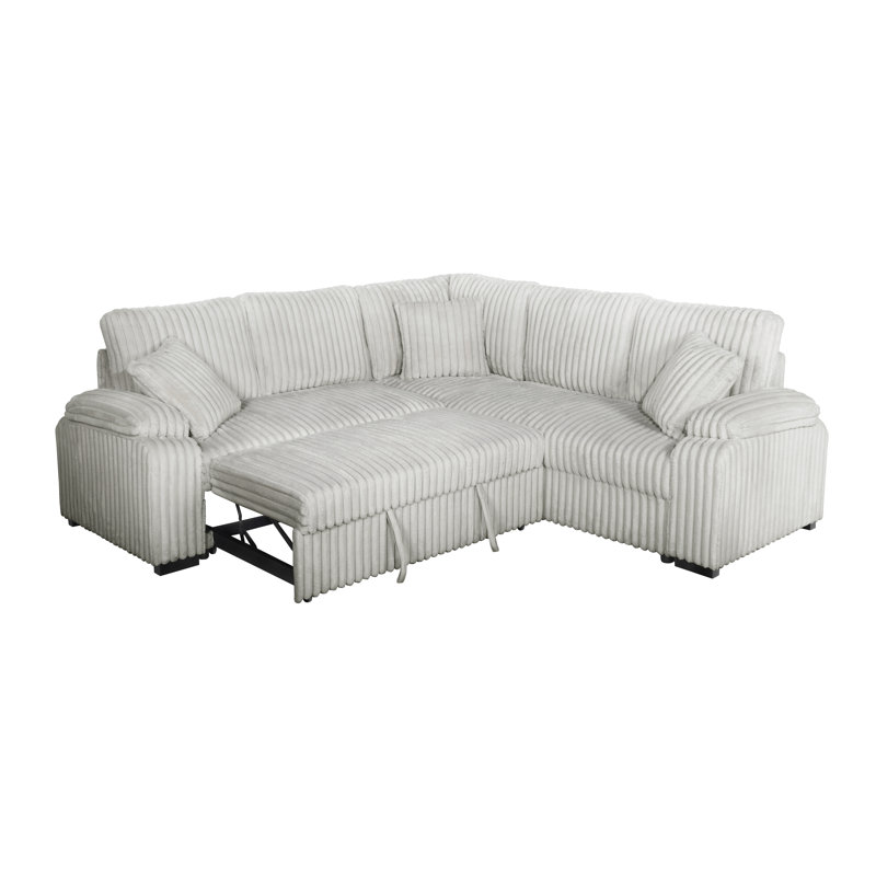 Canapé-lit modulaire réversible The Haven en velours côtelé gris, Grey Corduroy