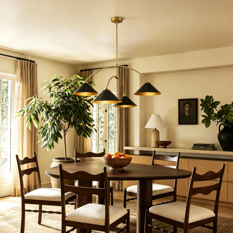 4 - Light Metal Shade Chandeliers Pendants Light