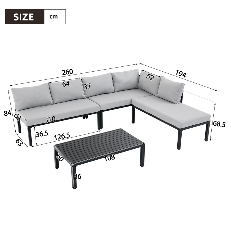6-seater Modular Garden Lounge Set