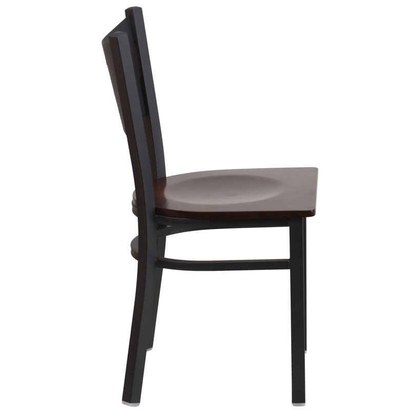 Penaloza Coffee Back Metal Restaurant Chair, Walnut