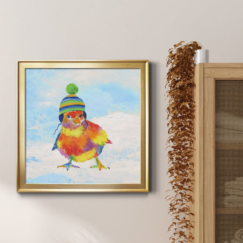 «Groovy Chick and Sky», reproduction d'art sur toile encadrée, H 34,5 po x l 34,5 po x P 1,5 po, Encadrement doré