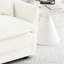 Chenille blanche 3 pour le salon, style Mid-Century moderne avec 2 coussins d'accoudoirs et 3 coussins décoratifs, couvre-oreillers, base en bois, tissu respirant, sièges confortables