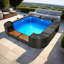 Ensemble de canapé modulaire d'extérieur pour spa en rotin (sans la piscine portable)-838233803