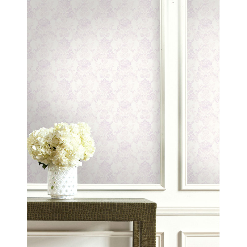 Rouleau de papier peint lisse L 33 pi x l 20,5 po Fern Rock Hidden, Mauve clair