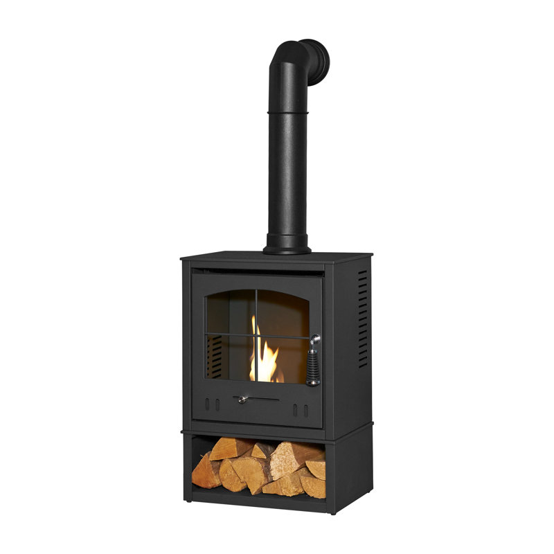 Addington Belfry Heating 44cm W Black Bio-Ethanol Stove, 124.5 cm H x 44cm W x 31cm D