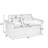Loveseats Sofa Bed With Pull-Out Bed,Adjsutable Back-Black