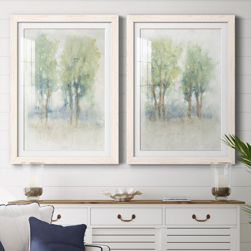 Spontane Landscape I Premium encadré mat - prêt à être accroché, H 31,5 po x l 47 po x P 1,5 po, Blanc