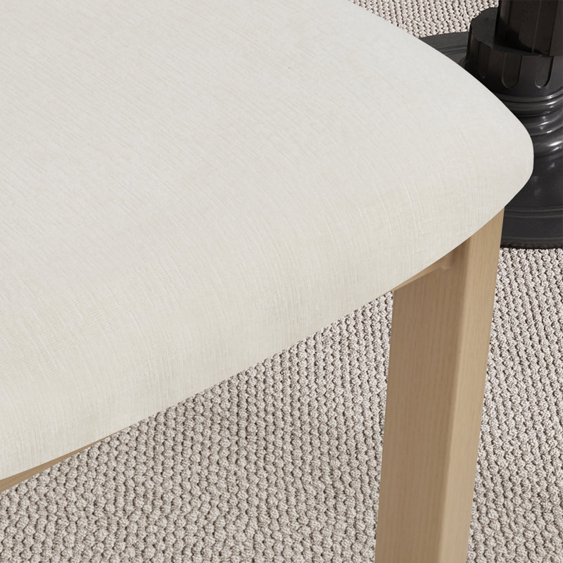 Chaises de salle à manger rembourrées sans accoudoirs avec pieds en métal l 19,48 "(ensemble de 2), Beige / bois naturel