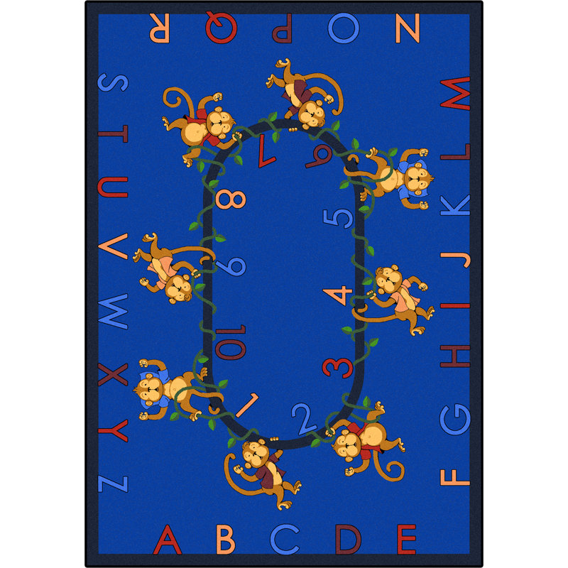 Tapis Éducatif «Monkey Business» par Joy Carpets, Rectangle 7 pi 8 po x 10 pi 9 po