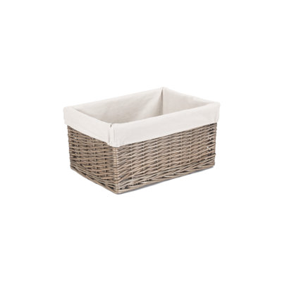 Wicker Storage Basket with Lining