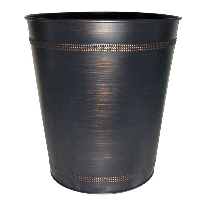 Bronze Finish Cylindrical Leakproof Kitchen Wastebasket