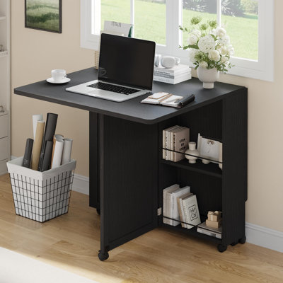 Folding Dining Table with Storage, Folding Kitchen Table with Drawers, Apartments, Small Spaces