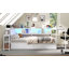 Structure de lit d'angle simple avec bibliothèque et 2 tiroirs de rangement sous le lit, lit moderne avec éclairage à DEL et station de charge, interchangeable gauche et droite-620539484