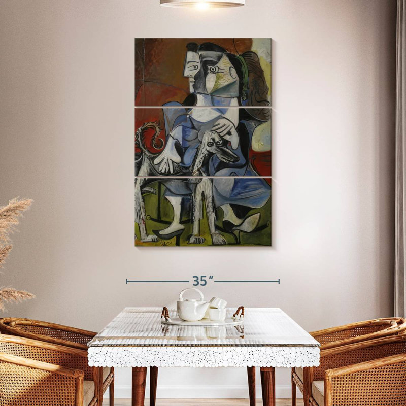 Avery Woman With Dog, 50" H x 32" W