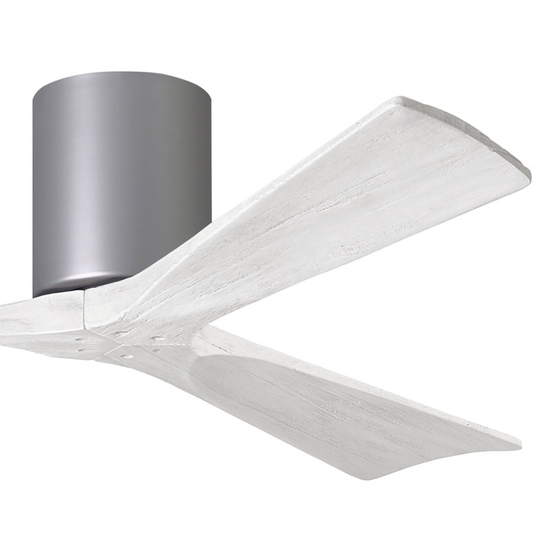 Ventilateur de plafond à 3 pales Olivier, Nickel brossé, Blanc mat, 52"