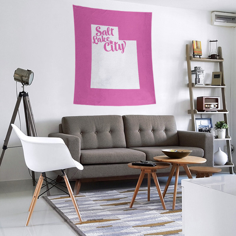 Tapisserie murale Salt Lake City Utah, H 27,5 po x l 37,5 po, Rose