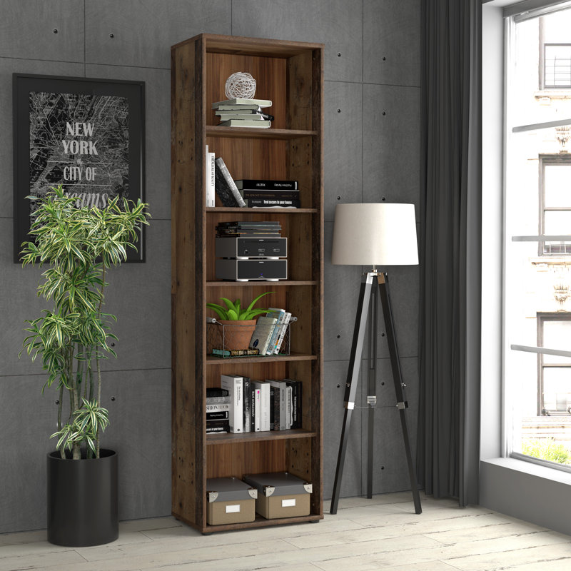 Frogerth 197.5cm H Standard Bookcase, 197.5cm H x 54cm W x 34.8cm D, Old Wood